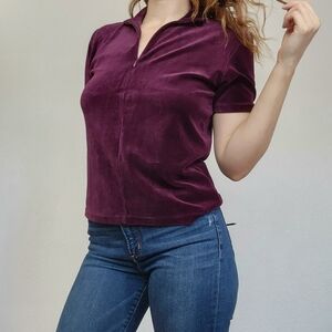 Vintage Eddie Bauer Velvet Mock Neck